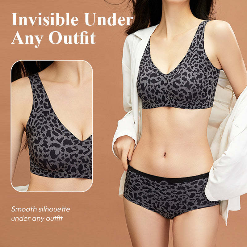 Stylish Leopard Pattern Breathable Everyday Bra