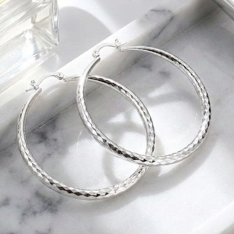 🎉BUY 1 GET 1 FREE🎁Diamond-Cut Hoop Earrings for Women
