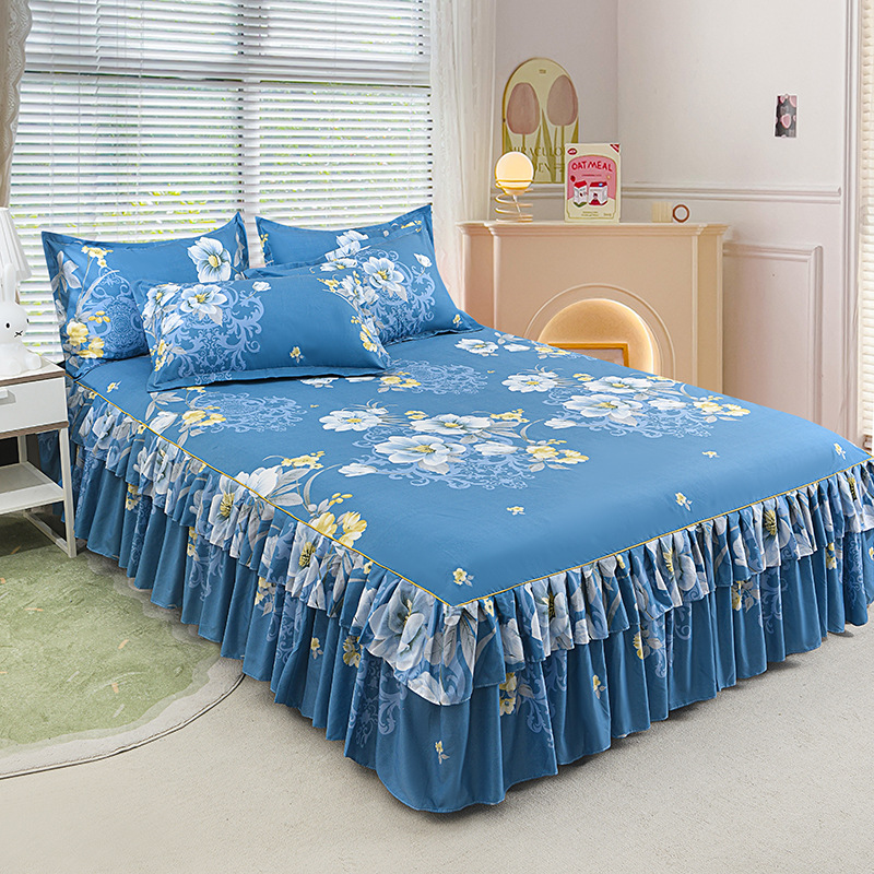 🛏️ 3-Piece Ruffled Bed Skirt Set – Elegant Design, Easy Fit & Complete Coverage 🛌