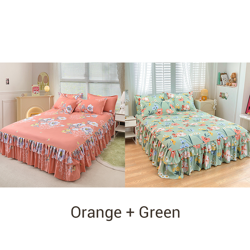 🛏️ 3-Piece Ruffled Bed Skirt Set – Elegant Design, Easy Fit & Complete Coverage 🛌