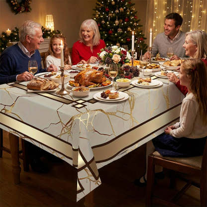 Waterproof Marble-Print Tablecloth