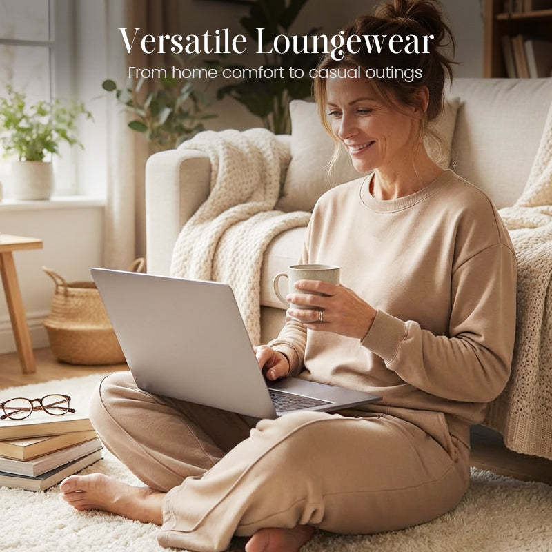 Women's Long Sleeve Top & Wide-Leg Pants 2-Piece Set