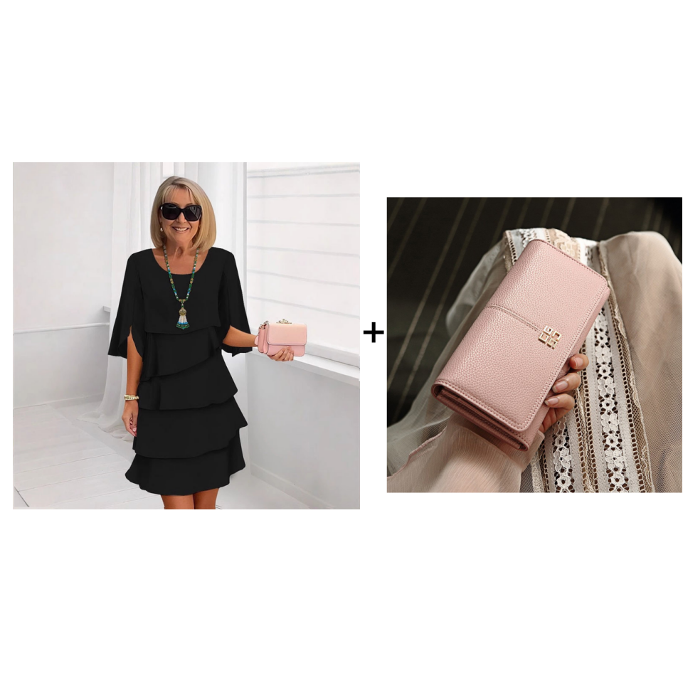 🎁Women's Elegant Layered Ruffle Sleeve Dress – Effortless Style for Every Occasion💃