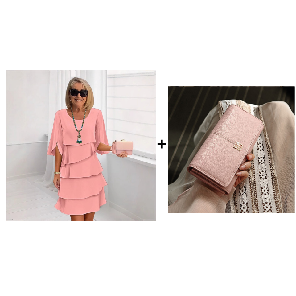 🎁Women's Elegant Layered Ruffle Sleeve Dress – Effortless Style for Every Occasion💃