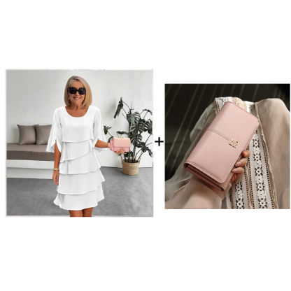 🎁Women's Elegant Layered Ruffle Sleeve Dress – Effortless Style for Every Occasion💃