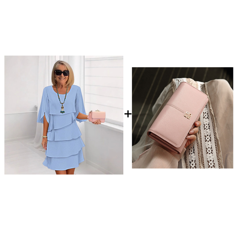 🎁Women's Elegant Layered Ruffle Sleeve Dress – Effortless Style for Every Occasion💃