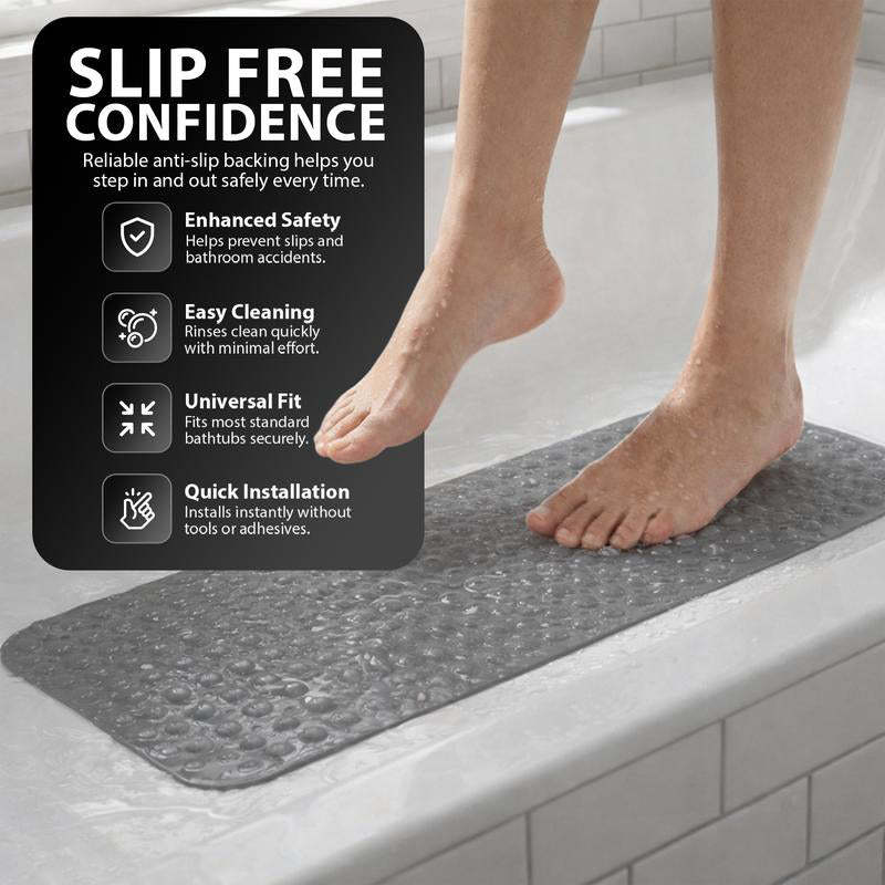 🔥 40"x16" Non-Slip Bathtub Mat with Suction Cups
