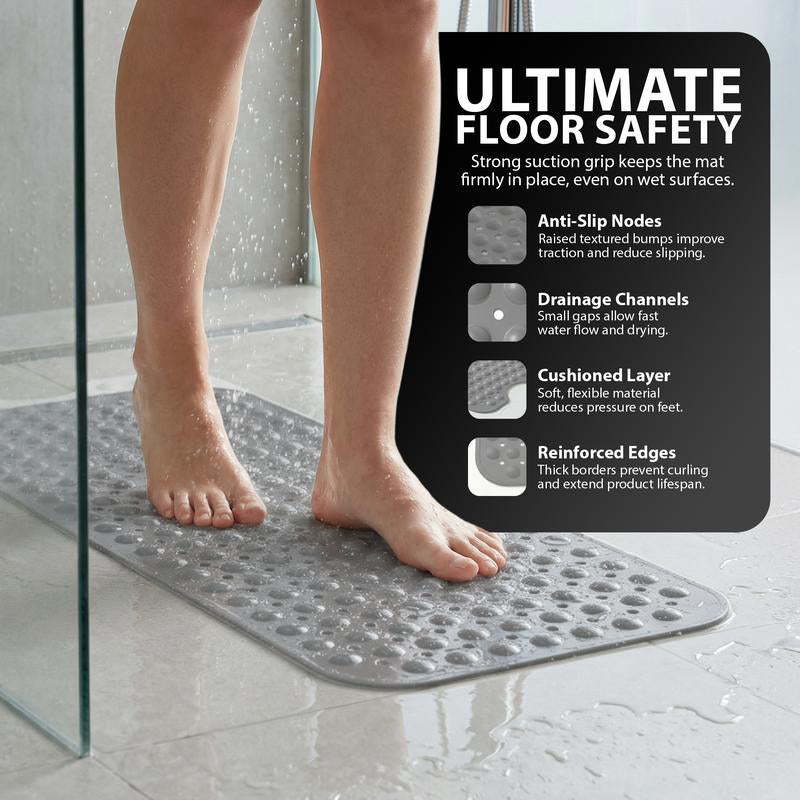 🔥 40"x16" Non-Slip Bathtub Mat with Suction Cups