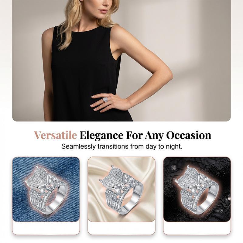 Sparkling Heart-Shaped Ring for Women