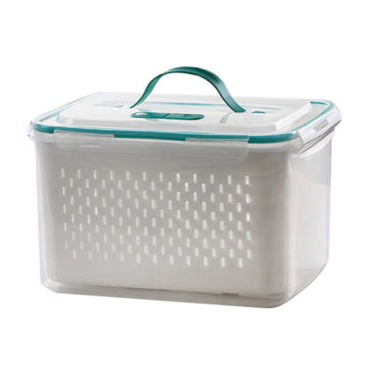 🥗 🧊 2 in 1 Draining Fresh-Keep Food Container – Airtight & Microwave Safe – Fridge Essential 🔒