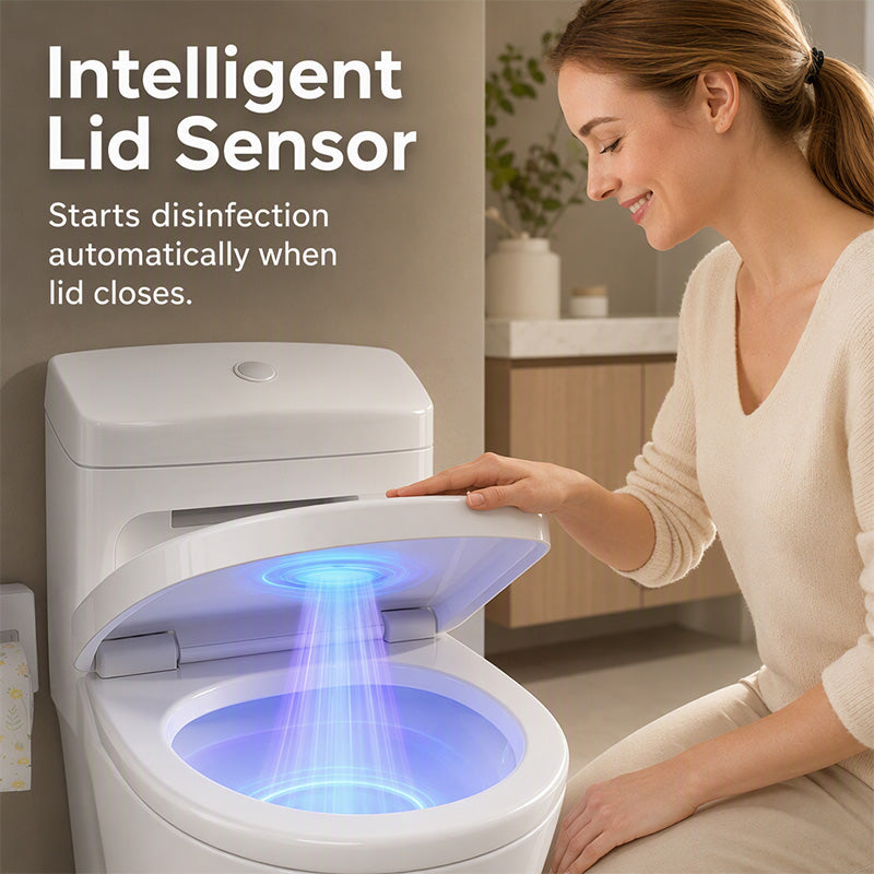 Smart sensor function of UVC toilet light