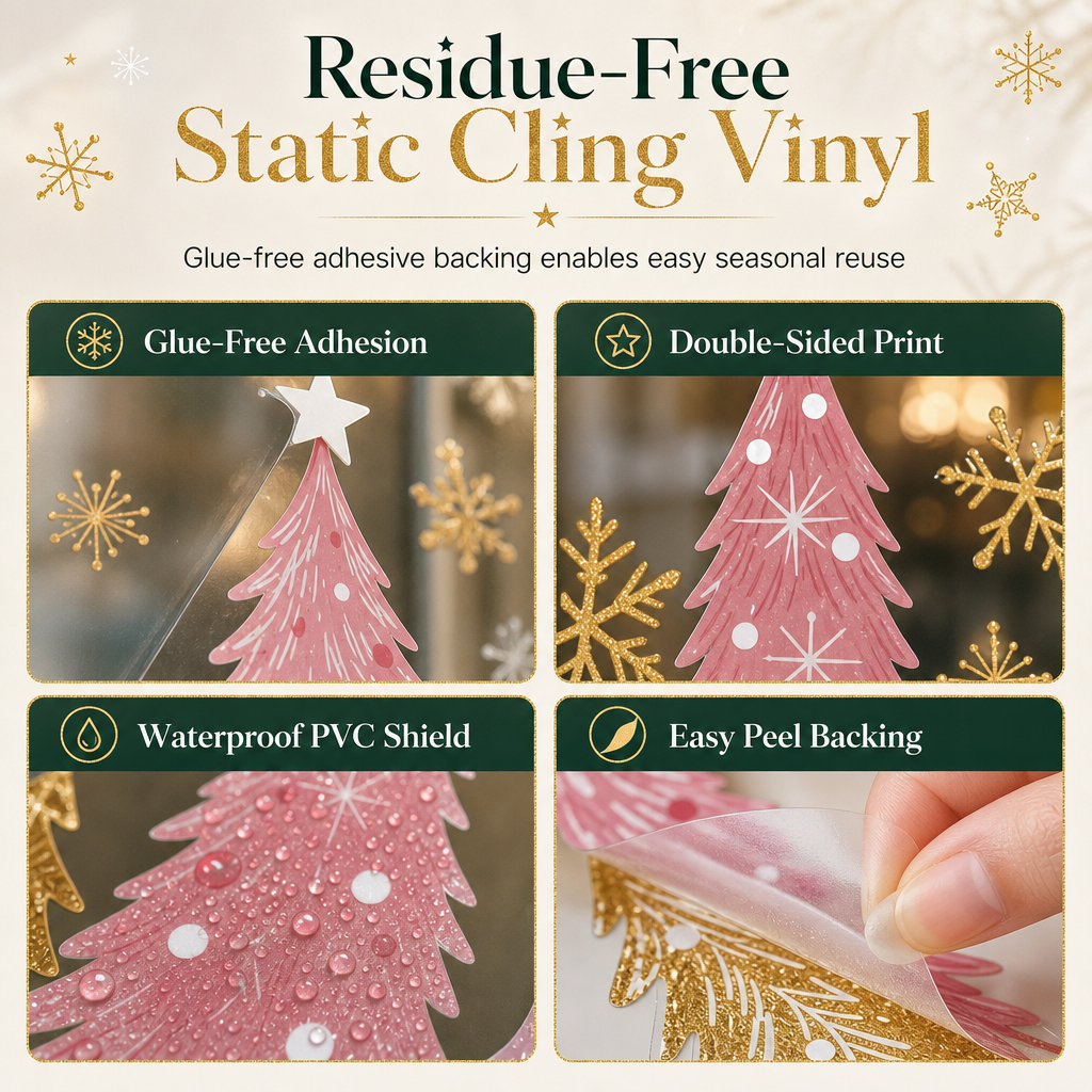 Glue-free reusable static cling vinyl