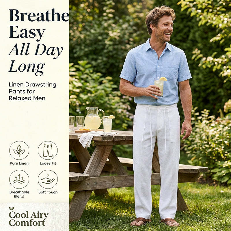 👖 LMen's Casual Pants – Elastic Waist, Cotton Blend, Relaxed Fit 🍂