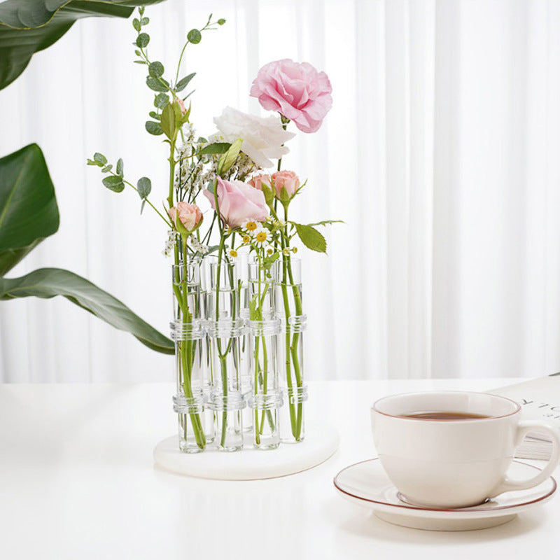 Vases cylindriques en verre transparent (6 pièces/8 pièces)