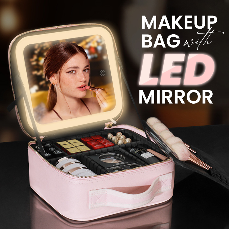 Portable Makeup Bag with LED Mirror