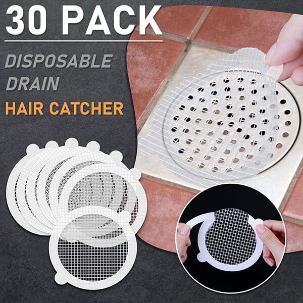 Attrape-cheveux jetable pour drain de douche, 30 pièces