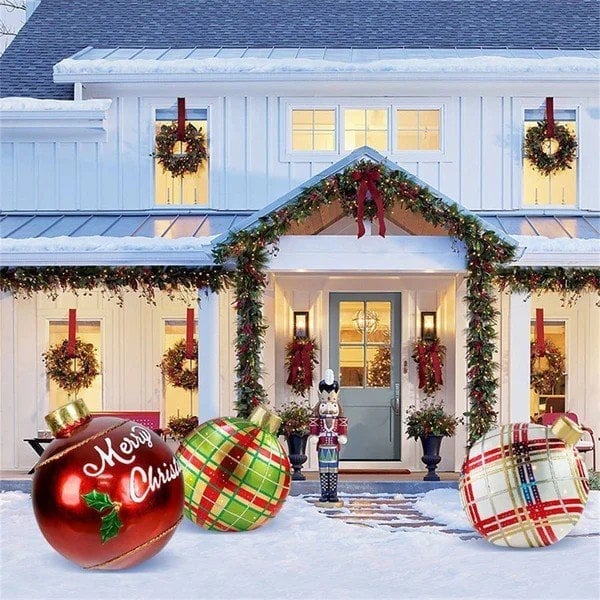 🎄Vente anticipée de Noël 49 % de réduction sur une boule gonflable décorée en PVC pour Noël en plein air
