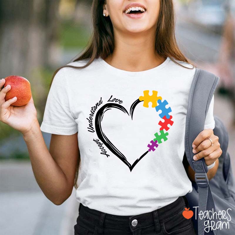 Accept Understand Love Autism Awareness Teacher T-Shirt