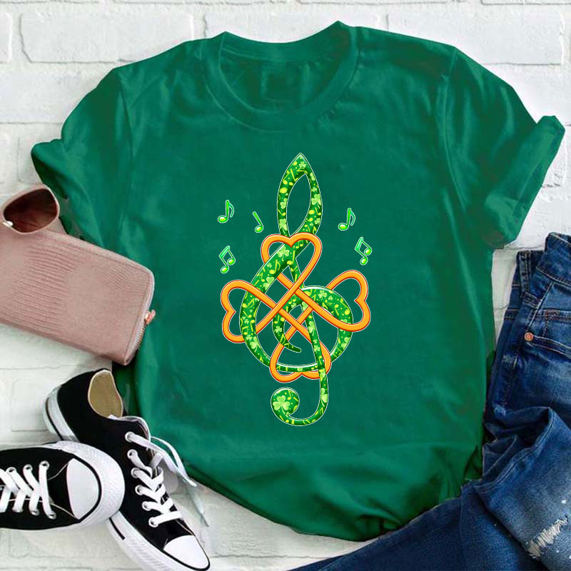 Lucky Musician Note Teacher T-Shirt