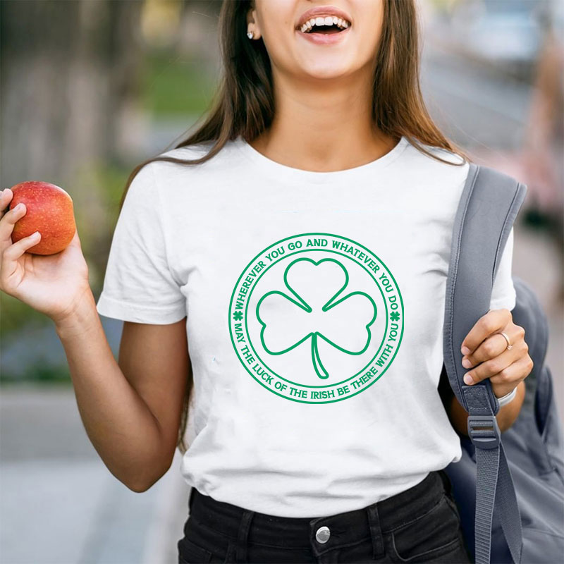 Vintage Shamrock Clover Teacher T-Shirt