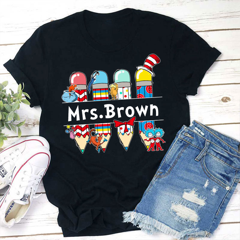 Personalized Name Reading Thing Teacher T-Shirt