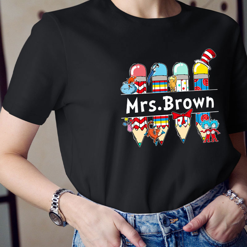 Personalized Name Reading Thing Teacher T-Shirt