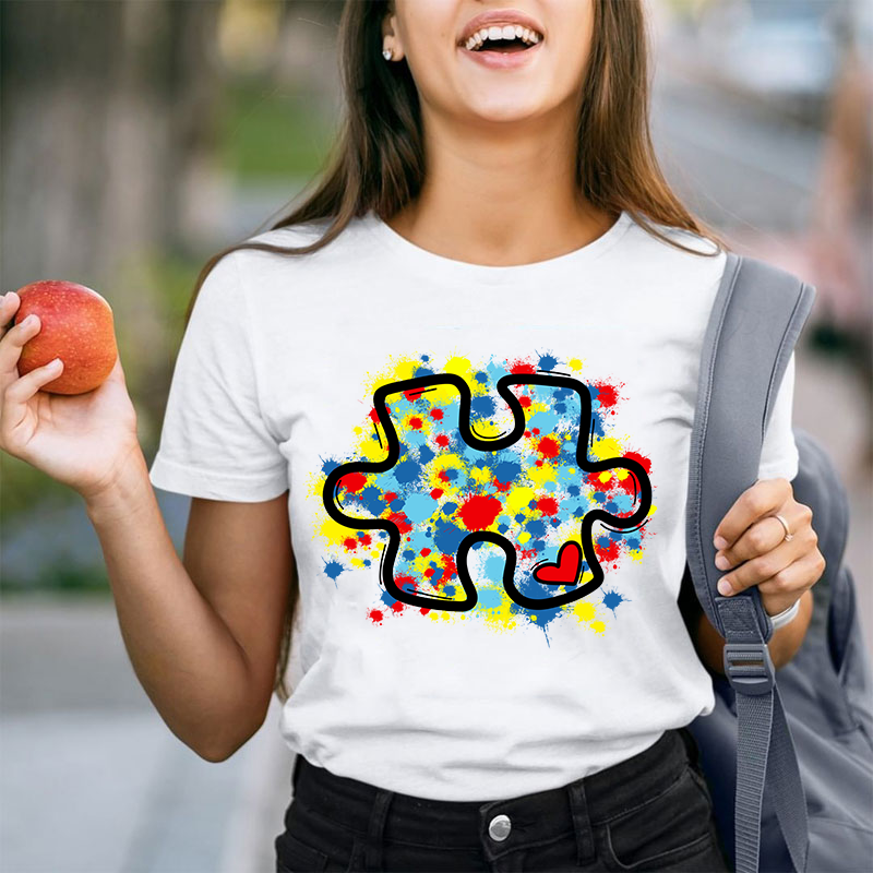 Autism Awareness Puzzle Teacher T-Shirt