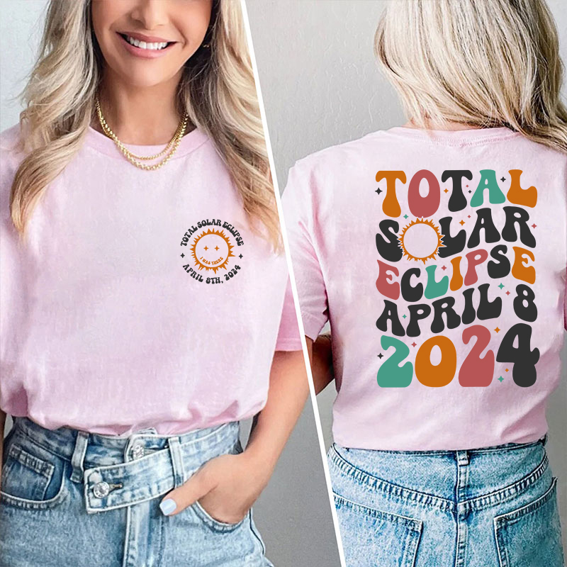 Totality Solar Eclipse Teacher Two Sided T-Shirt