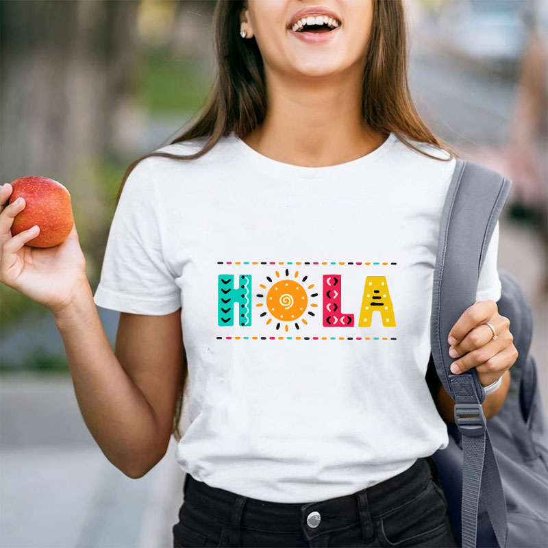 Retro Hola Sunshine Teacher T-Shirt