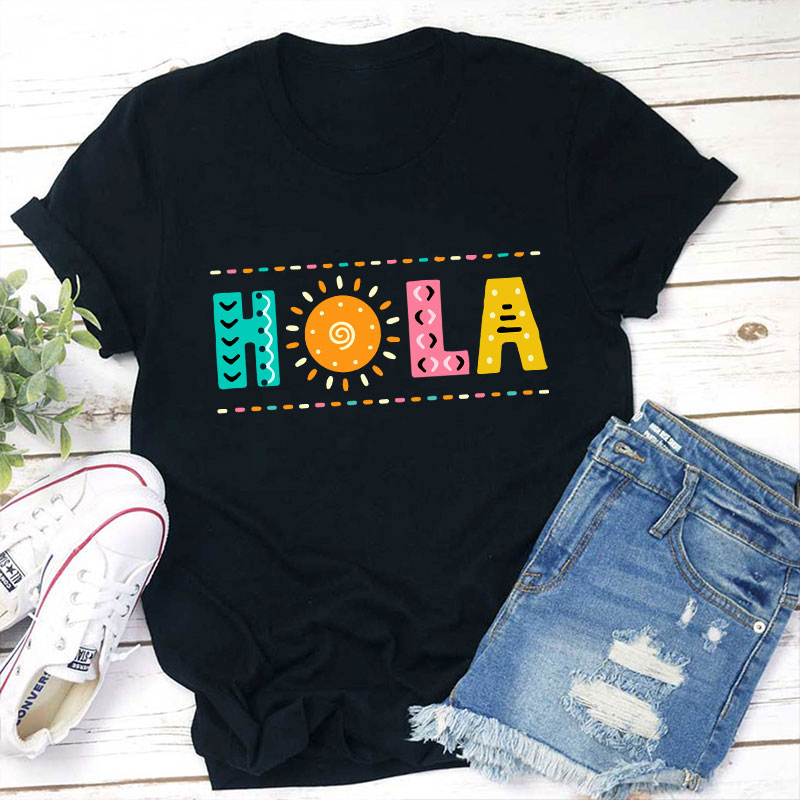 Retro Hola Sunshine Teacher T-Shirt