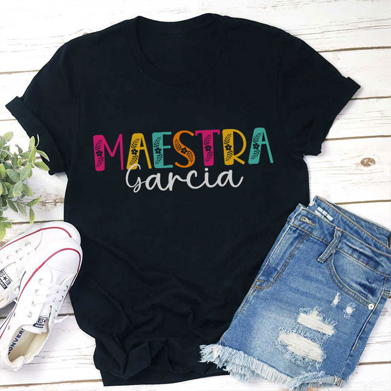 Personalized Maestra Teacher T-Shirt