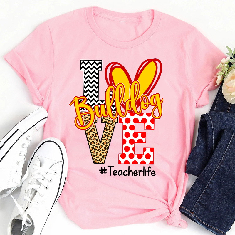 Personalized Love Mascot Teacher T-Shirt