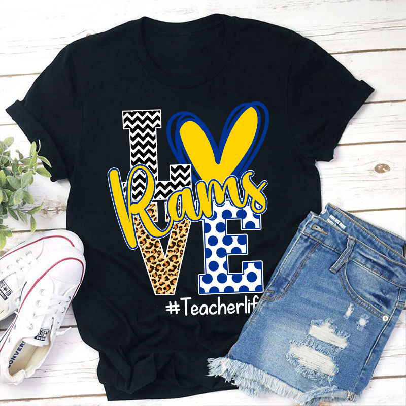 Personalized Love Mascot Teacher T-Shirt