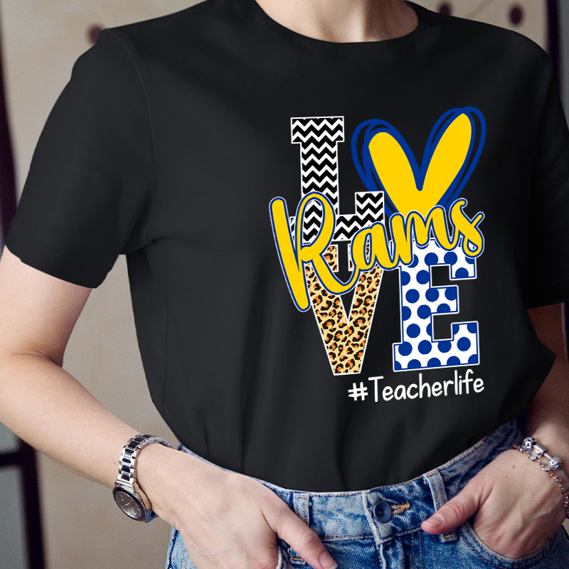 Personalized Love Mascot Teacher T-Shirt