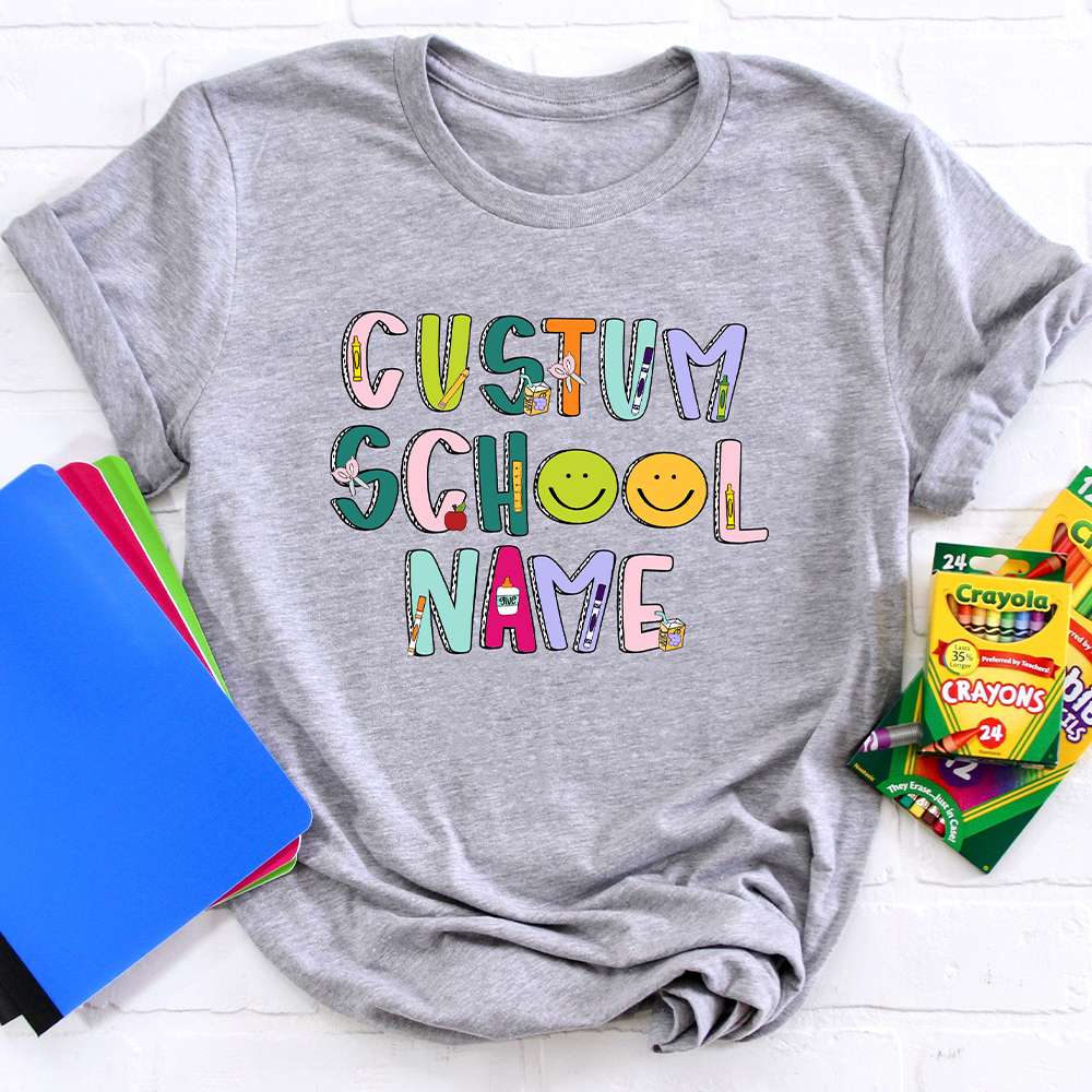 Personalized Macaron Color Teacher T-Shirt