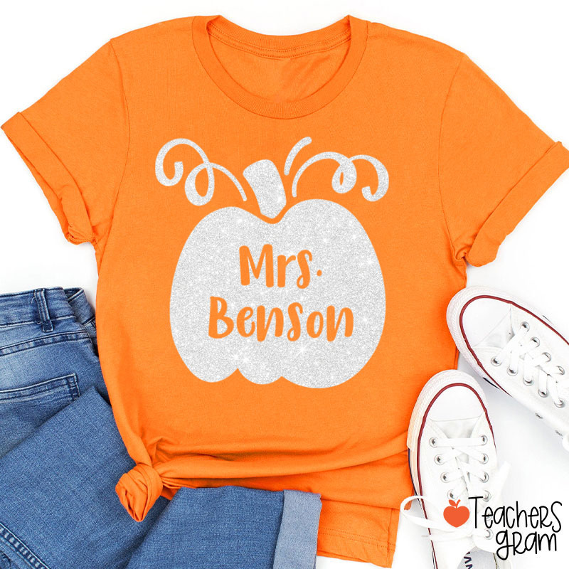 Personalized Halloween Pumpkins Teacher T-Shirt