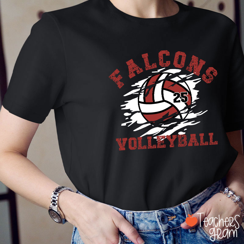 Personalized Mascot Sport And Number Game Day Teacher T-Shirt