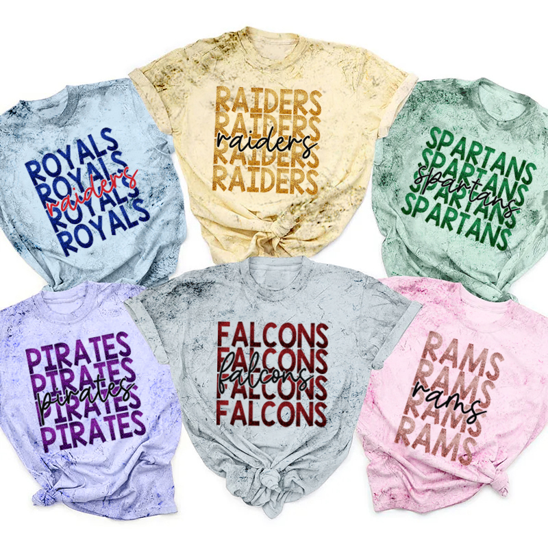 Personalized Colorful Glitter Letters Stacked Arrangement Teacher Printed Super Soft T-Shirt