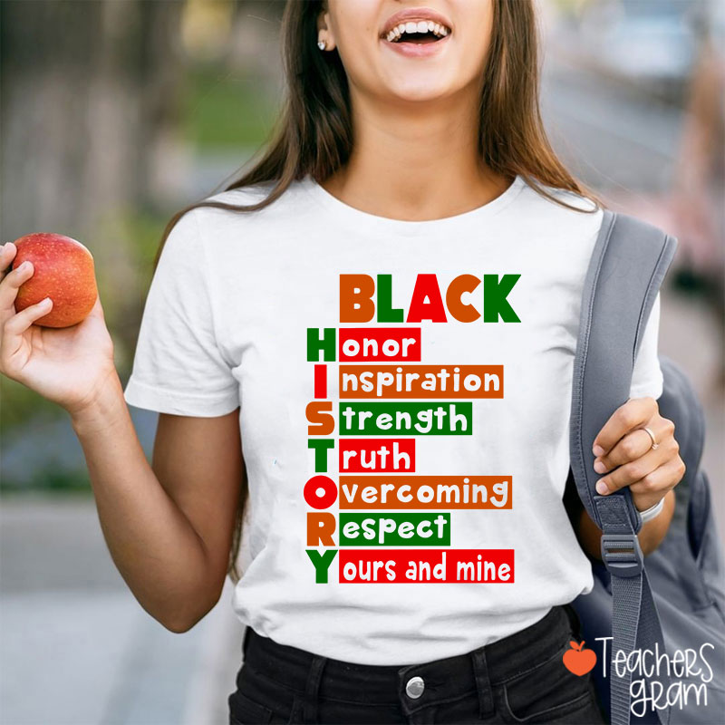 Black History Words Teacher T-Shirt