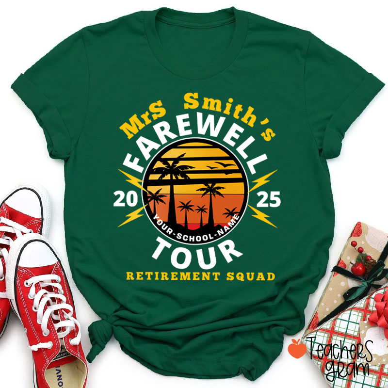 Personalized Teacher's Farewell Tour Retirement Squad Teacher T-Shirt