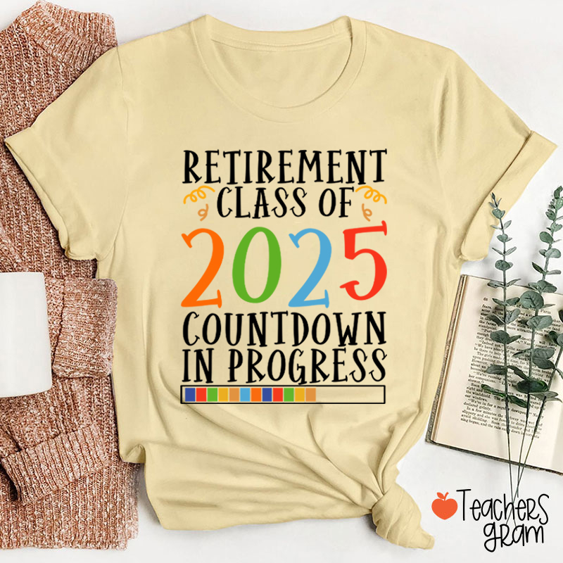 Personalized Retirement Countdown In Progress Teacher T-Shirt