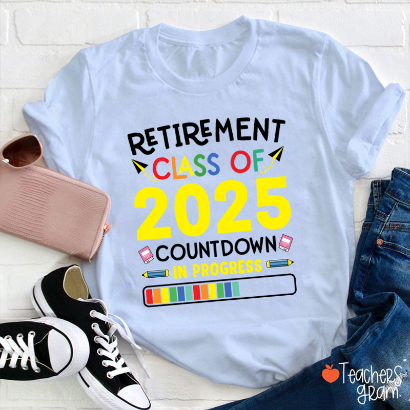 Personalized Countdown On Progress Retirement Teacher T-Shirt