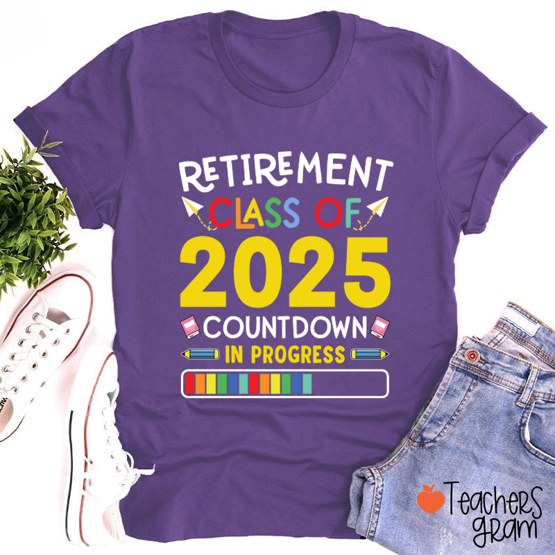 Personalized Countdown On Progress Retirement Teacher T-Shirt
