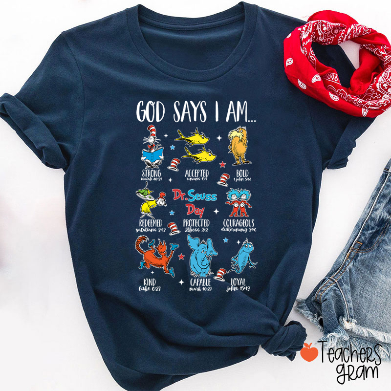 Reading Season God Says I Am Teacher T-Shirt