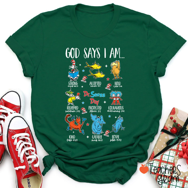 Reading Season God Says I Am Teacher T-Shirt