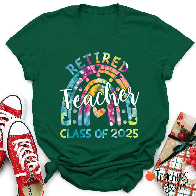 Personalized Rainbow Retired Teacher Class Of Teacher T-Shirt
