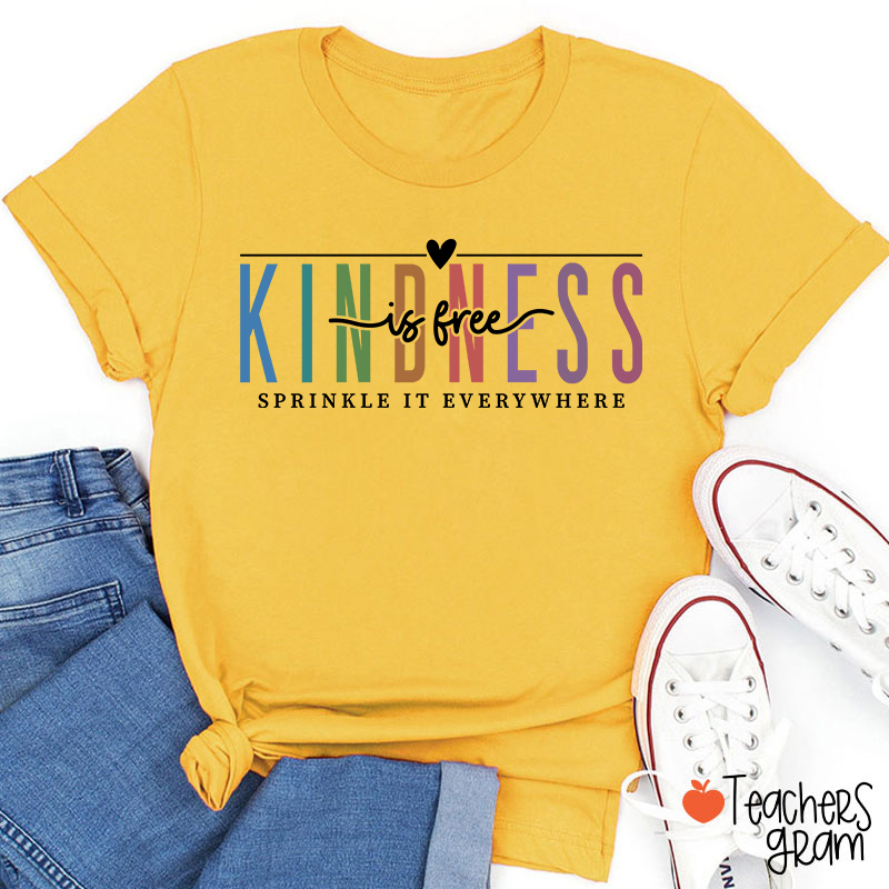 Kindness Is Free Sprinkle It Everywhere Teacher T-Shirt