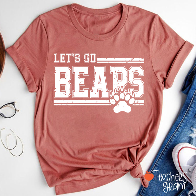 Personalized Mascot And Paw Let's Go Teacher T-Shirt