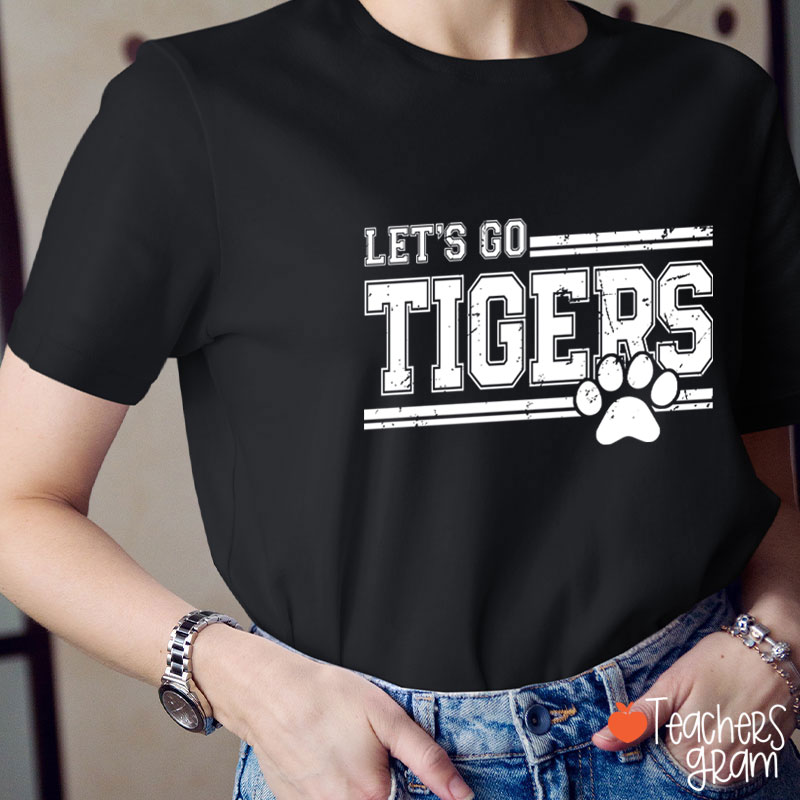 Personalized Mascot And Paw Let's Go Teacher T-Shirt