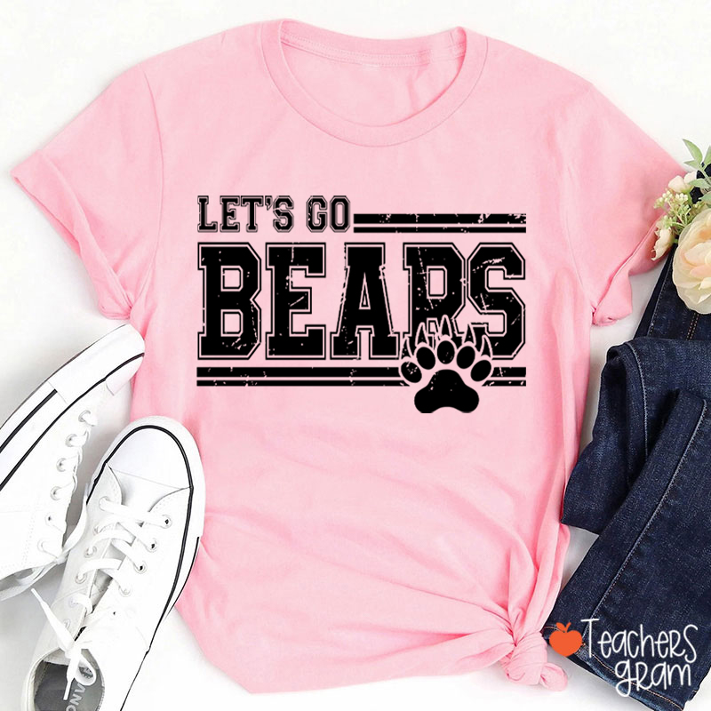 Personalized Mascot And Paw Let's Go Teacher T-Shirt